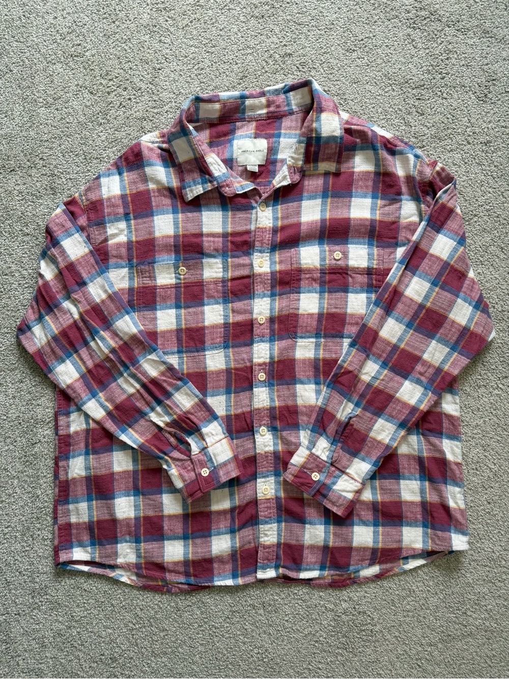 American Eagle Plaid Button-Down Shirt